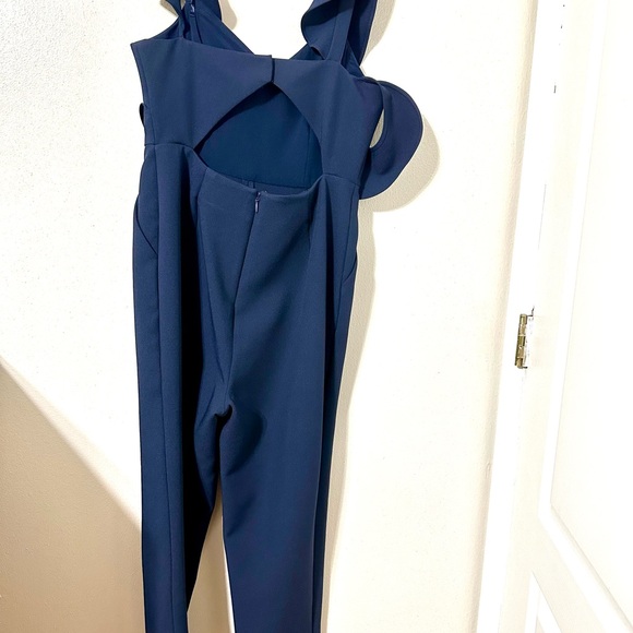 BCBGMaxAzria Midnight Blue Ruffle Jumpsuit - Picture 5 of 6